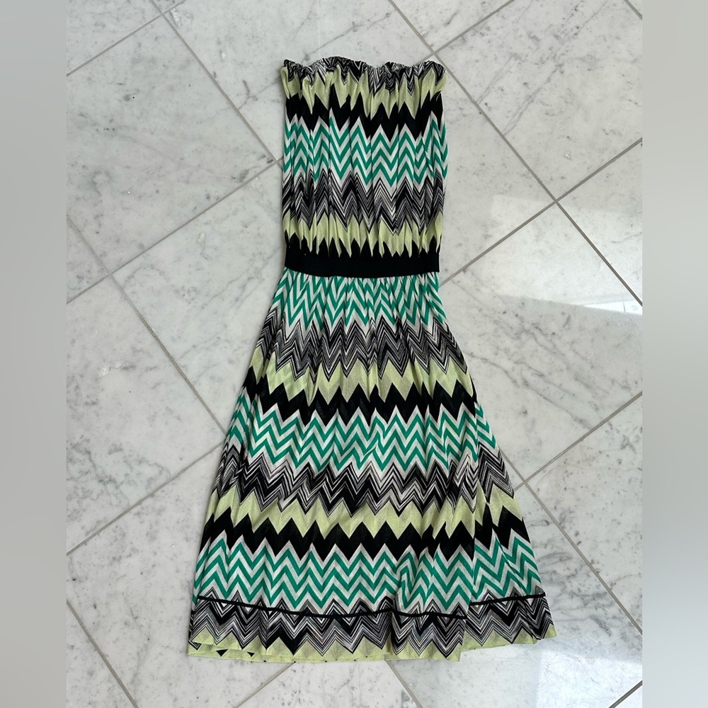 Missoni Mare Zigzag Dress in Lime and Black